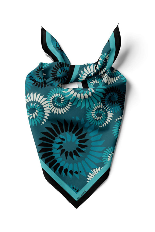 F63 Kadın Yakamoz Desenli 50x50 Bandana HYL DG0846-22