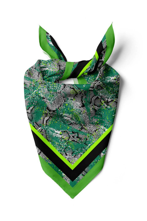 Z58 Kadın Eskitme Desenli 50x50 Bandana HYL DG01341-22