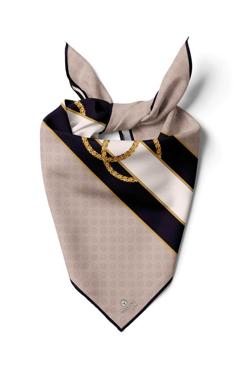 %100 İpek Kadın Desenli Bandana 80x80
