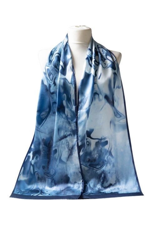100% Silk Head Scarf for Women - 12"x27" / 30 * 170cm Hair Scarves Satin Head Scarf Bandanas Square Silk 8002