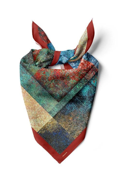 Y81 Kadın Sonbahar Desenli Bandana 50x50 DG0460-22