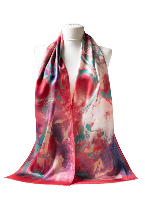 100% Silk Head Scarf for Women - 12"x27" / 30 * 170cm Hair Scarves Satin Head Scarf Bandanas Square Silk 8002