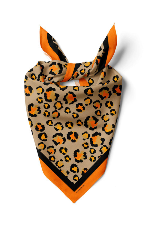 Kadın Krem Benek Desenli 50x50 Bandana