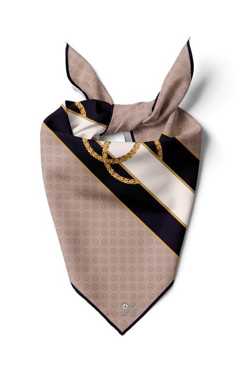 %100 İpek Kadın Desenli Bandana 80x80