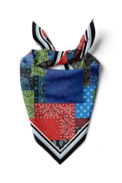 F76 PATCHWORK ŞAL DESENLİ BANDANA DG11987
