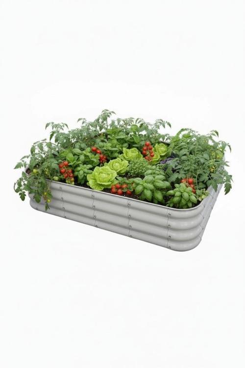 Modüler Yükseltilmiş Bahçe Yatağı Yükseltilmiş Sebze Yatağı No:9 (140X110) Gri