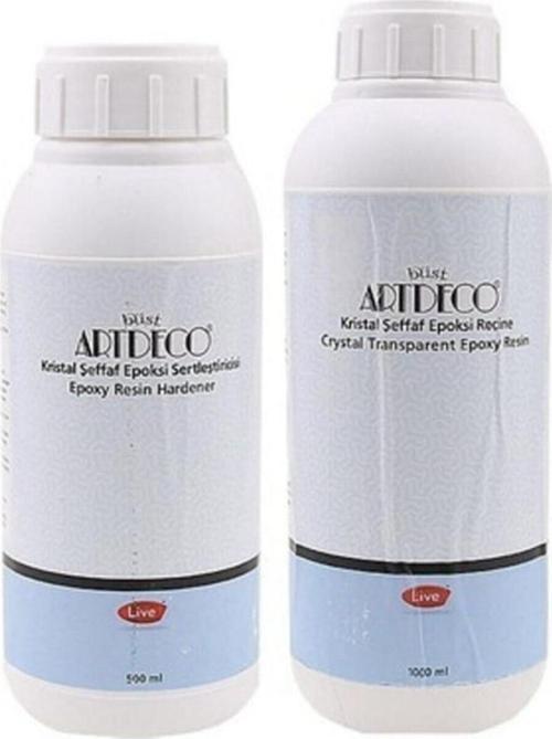 Kristal Şeffaf Epoksi Sertleştirici 500ml + Epoksi Reçine 1000ml