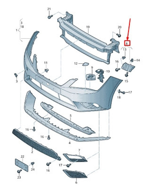 Seat Leon- 2013-2016 Ön Tampon Bağlantı Braketi Uç Sağ (Tw) (Oem No:5F0807050)