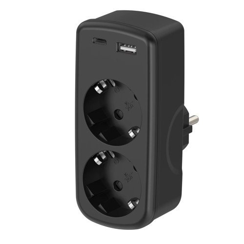 2 Soketli Akım Korumalı Priz | 12W USB + Type-C Hızlı Şarj Destekli Grup Priz