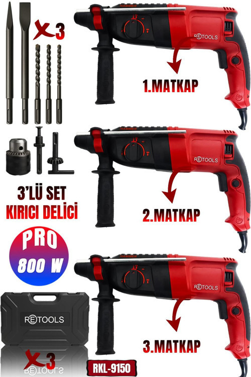 RKL-9150 RETOOLS BORDO 3'LÜ SET KIRICI DELİCİ MATKAP 2.26 MODEL