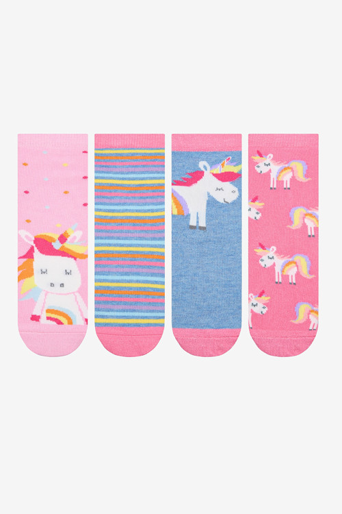 Kız Çocuk Pinky Unicorn 4lü Soket Çorap
