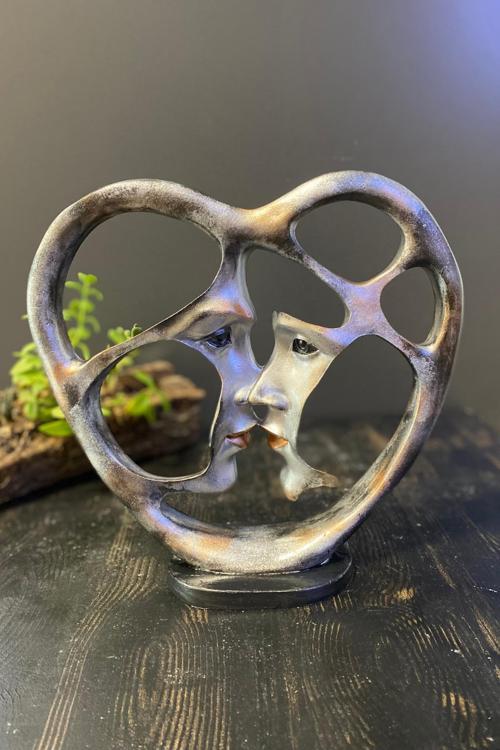 Kalp İçinde Dekoratif Sevgili Biblo