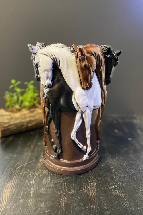 Dekoratif Sıralı Atlı Vazo