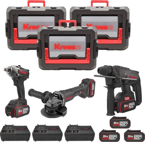 KRKS1 KUB30.2 + KU390.4 + KUH10.2 20Volt/4Ah. 6 Adet Akülü Profesyonel Kombo Set