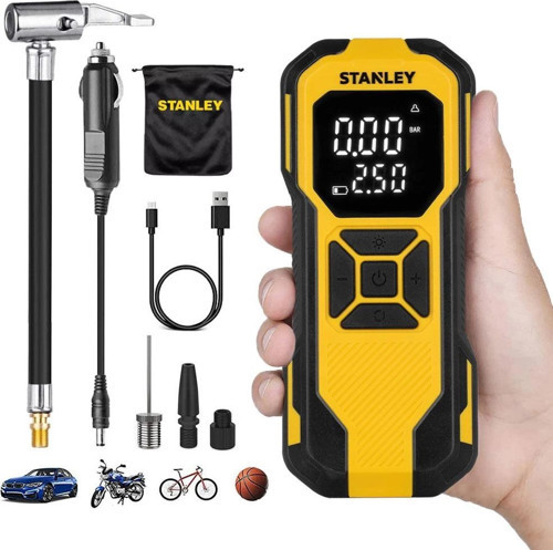 SXIF0101 12V / Şarjlı Li-ion 150 PSI Dijital Göstergeli Akıllı Lastik Şişirme Pompası+Powerb