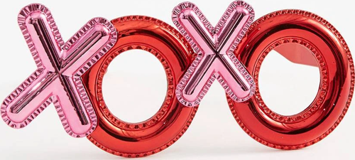 BUĞZ Kırmızı Renk Xoxo Yazılı Parti Gözlüğü