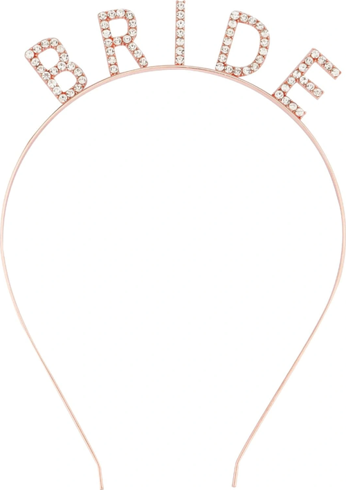 BUĞZ Rose Gold Bekarlığa Veda Kristal Taş Bride Tacı