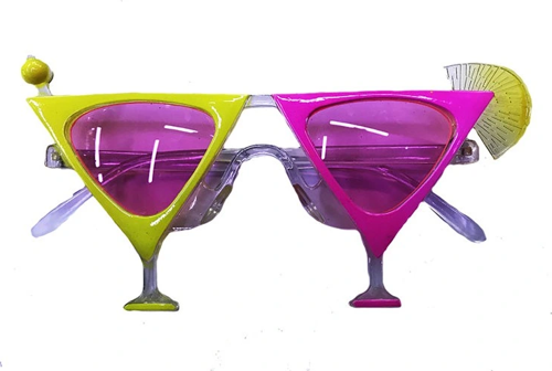 BUĞZ Sarı Pembe Renk Martini Parti Gözlüğü