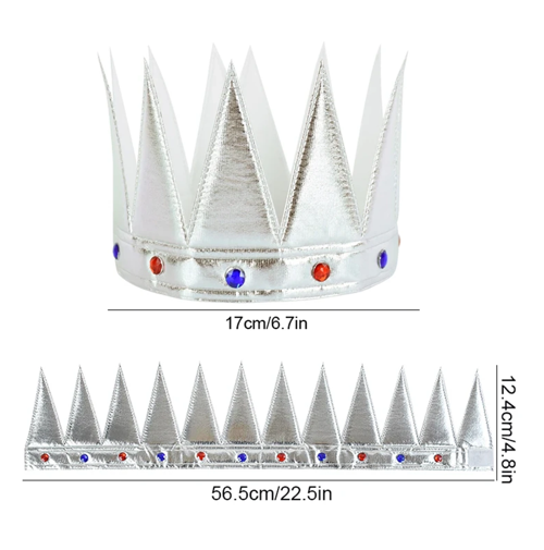 BUĞZ Yumuşak Gümüş Kral Tacı 55 cm