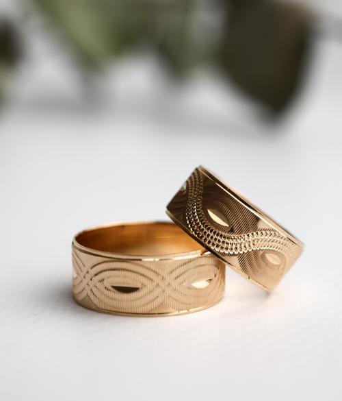 Nar-in Altın Mücevherat Altın Yüzük Erkek Alyans 22