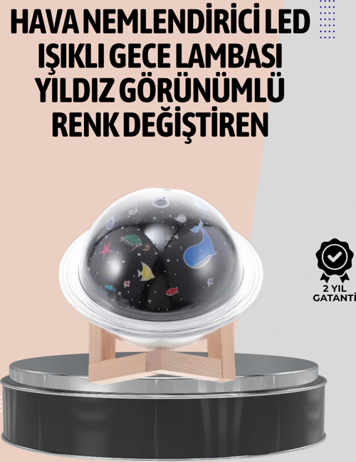 Gece lambası özellikli taşınabilir nemlendirici ve aromaterapi cihazı USB girişli
