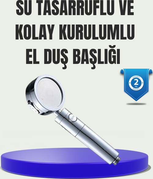Masaj ve Yağmur Modlu Su Tasarruflu Duş Başlığı