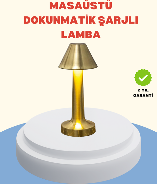 Şarjlı Masa Lambası 3 Işık Modu Kademesiz Karartma Metal Gövde