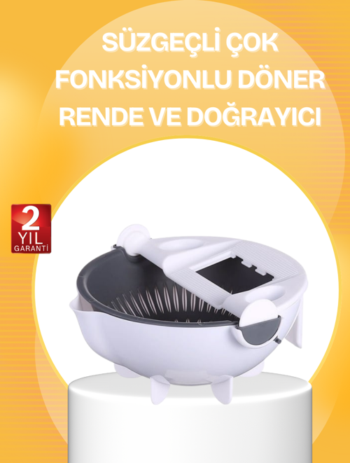 5 Fonksiyonlu Döner Süzgeçli Rende ve Dilimleyici Aparat