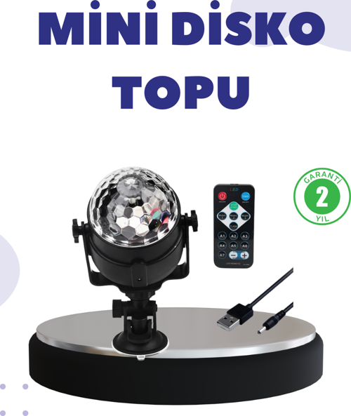 Ses Duyarlı Mini Disko Küre Lamba