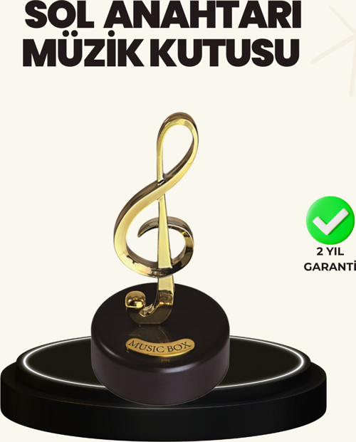 Dönen Sol Anahtarı Figürlü Müzik Kutusu Şık Hediyelik Dekor