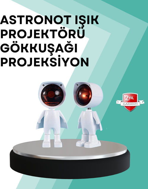 360° Ayarlanabilir Başlıklı Astronot Gece Lambası