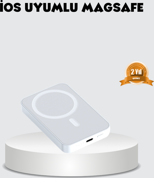 MagSafe Uyumlu Kablosuz Batarya – 27W Hızlı Şarj Destekli Kompakt Güç Bankası