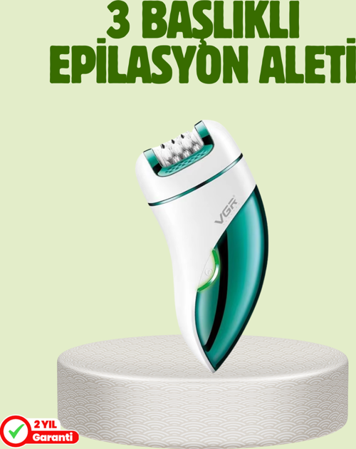 Çok Fonksiyonlu Epilatör 600mAh 90 Dakika Kullanım LED Metal Başlık Su Geçirmez