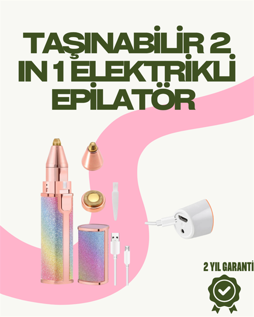 8000 RPM Taşınabilir Epilatör – Kaş Düzeltici ve Dudak Epilatörlü Pille Çalışan