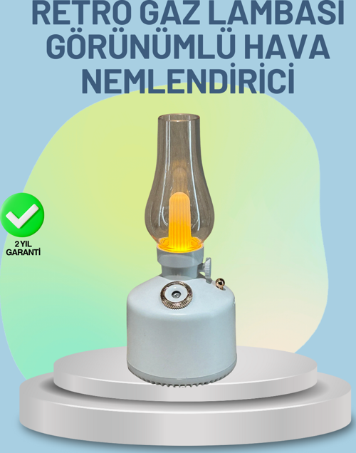Renkli Led Işıklı Retro Gaz Lambası Aroma Terapi Mist Maker