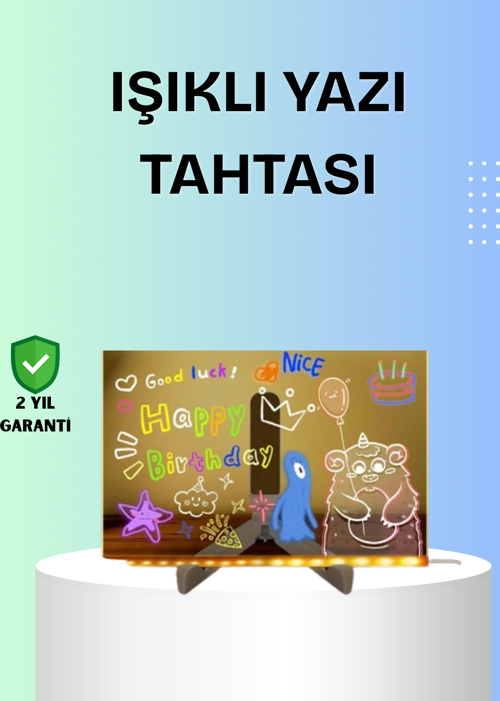 Yaratıcı Çizim ve Mesajlar İçin LED Işıklı Renkli Tahta