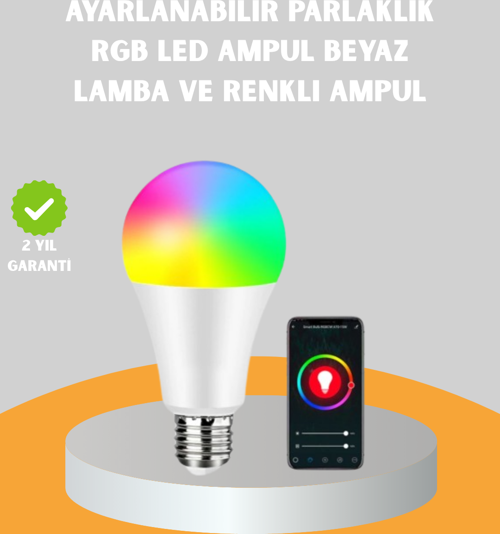 Uzaktan Kumandalı Akıllı LED Ampul, Enerji Tasarruflu