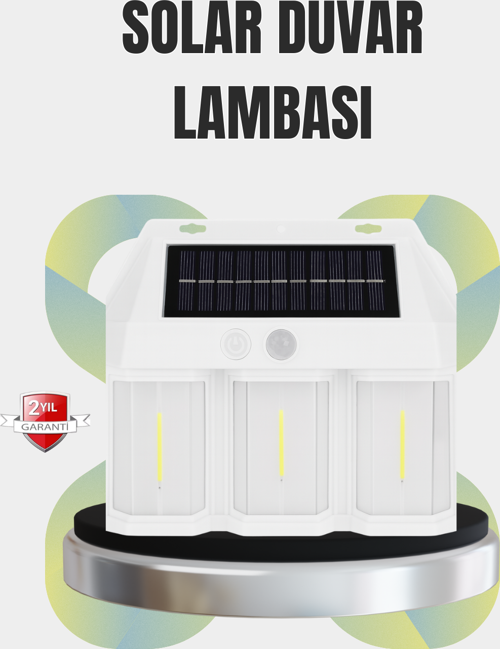 PIR Sensörlü Solar Lamba – Otomatik Şarj ve Gece Aydınlatma