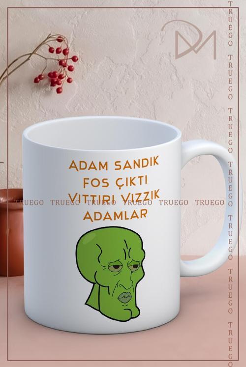 Baskılı Kupa Bardak Seramik Mug- Adam Sandık Fos Çıktı Vıttırı Vızzık Adamlar