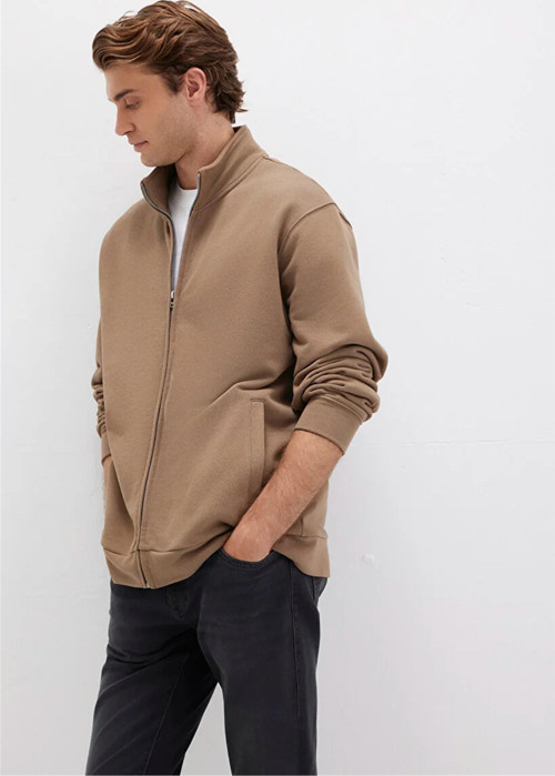 Mavı M0S10377-70378 Shıtake Erkek Modellı Tam Fermuarlı Oversıze Sweatshırt