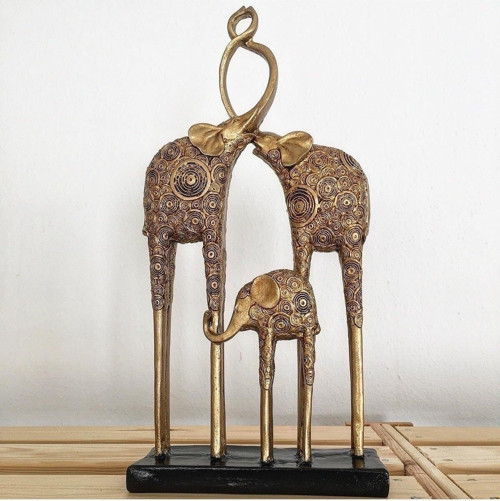 Dekoratif Fil Ailesi Biblo 36x18x6 Cm