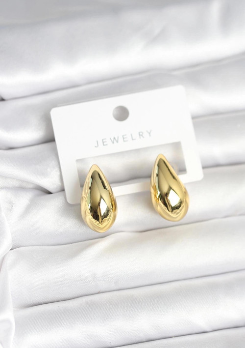 Gold Renk Damla Küpe 24 mm