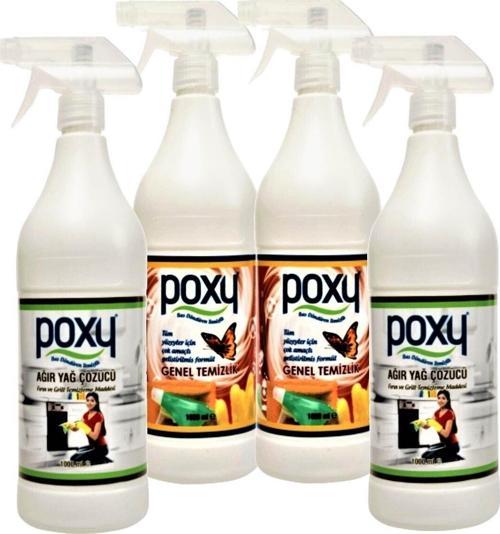Çok Amaçlı Genel Temizlik Leke Çözücü 2 X 1 Lt & Ağır Yağ Çözücü 2 X 1 Lt