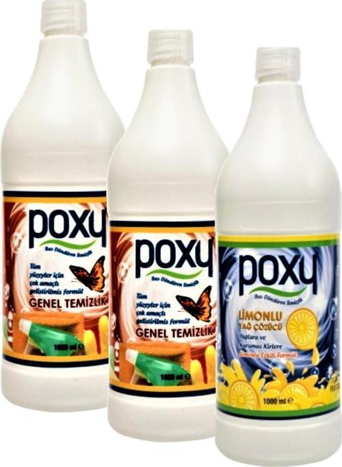 Çok Amaçlı Genel Temizlik Leke Çözücü 2 x 1 lt & Limonlu Yağ Çözücü 1 Lt