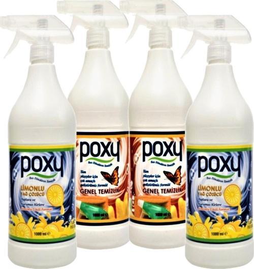 Çok Amaçlı Genel Temizlik Leke Çözücü 2 X 1 Lt & Limonlu Yağ Çözücü 2 X 1 Lt