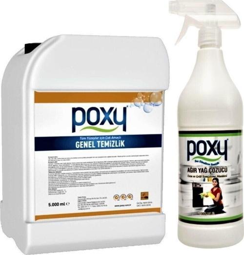 Çok Amaçlı Genel Temizlik Leke Çözücü 5 Lt & Ağır Yağ Çözücü 1 Lt
