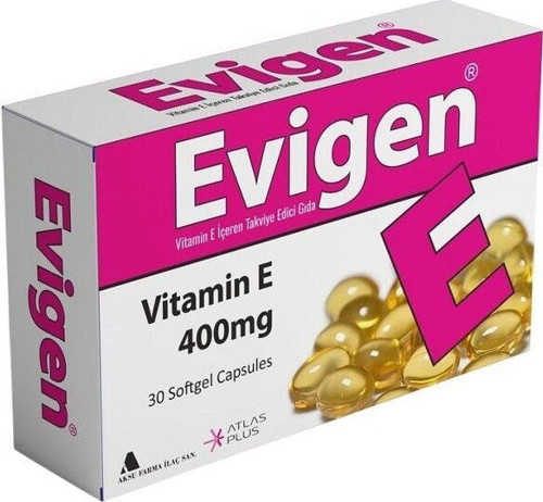 EVIGEN VITAMIN E KAPSÜL, E VİTAMİNİ İÇEREN TAKVİYE EDİCİ GIDA 30 kapsül