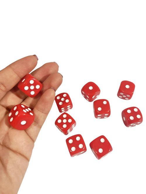 Kırmızı Okey Zarı Renkli Masa Oyunları Zarı - 4 Adet