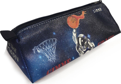 Kalem Kutusu Basketbolcu Astronot Space Üçgen Kalemkutu Jumbo Vegan Deri Kalemlik