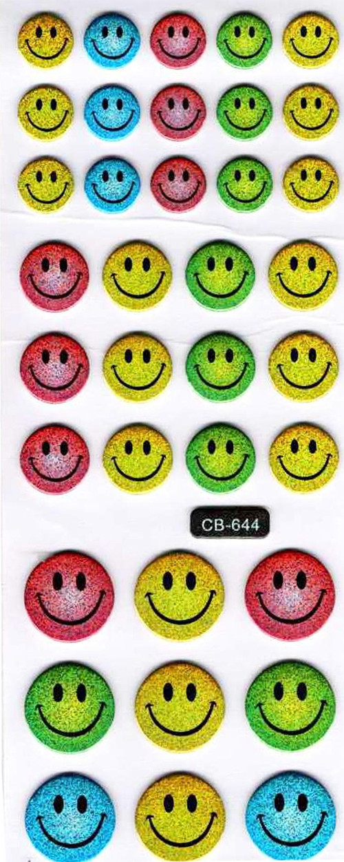 Sticker Kabartmalı Sticker Defter Planlayıcı Etiket (cb644) 16x7 cm- Karışık Gülenyüz
